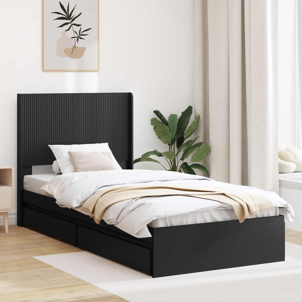 Bed Frame Storage Headboard Length Black
