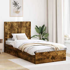 Bed Frame Storage Headboard Length Smoked oak