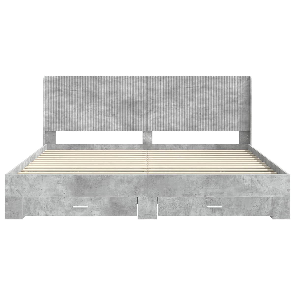 Bed Frame with Storage and Headboard Length 200 cm Concrete Grey 200 cm