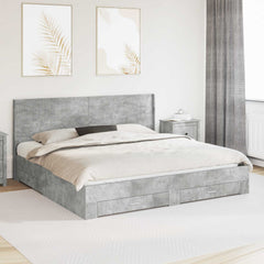 Bed Frame Storage Headboard Length Concrete Grey