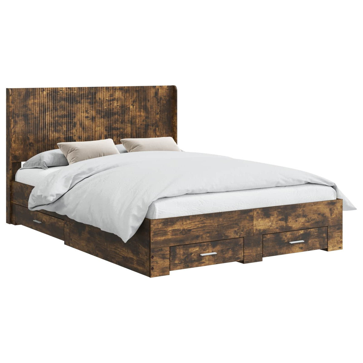 Bed Frame Storage Headboard Length Smoked Oak