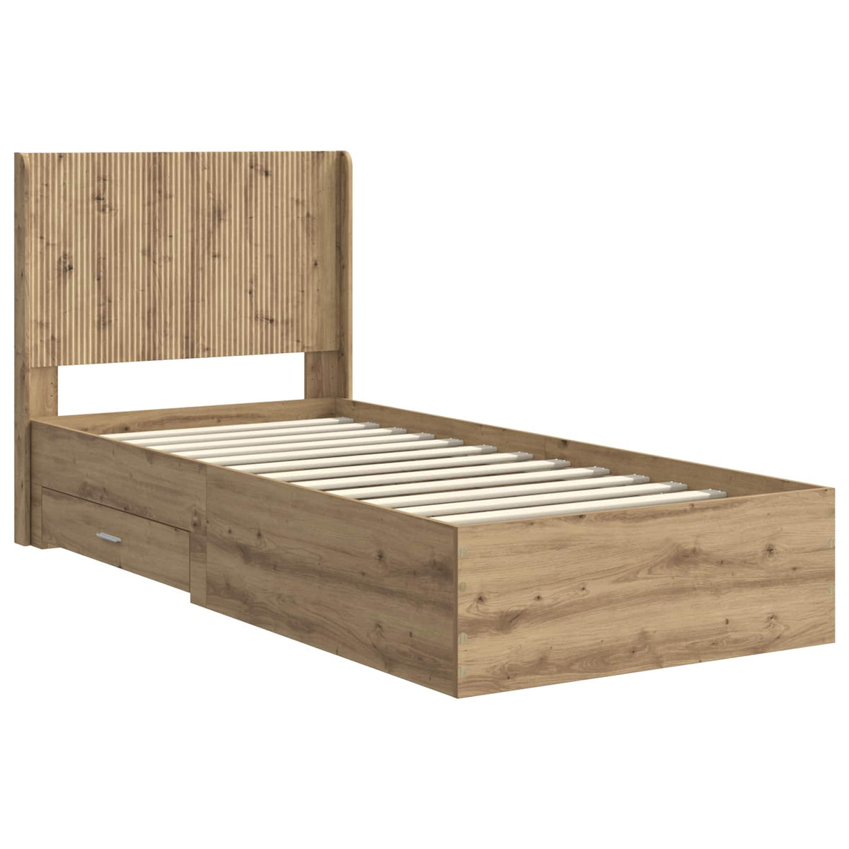 Bed Frame with Storage and Headboard Length 200 cm Artisan Oak 90 cm