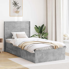 Bed Frame Storage Headboard Concrete grey
