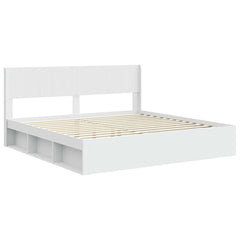 Bed Frame with Storage and Headboard 2 pcs Length 200 cm Width 200 cm White