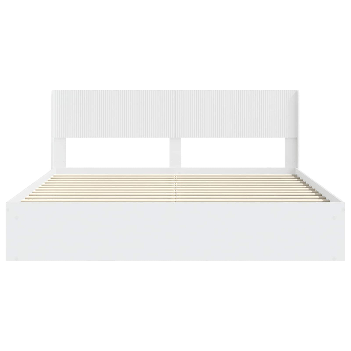 Bed Frame with Storage and Headboard 2 pcs Length 200 cm Width 200 cm White