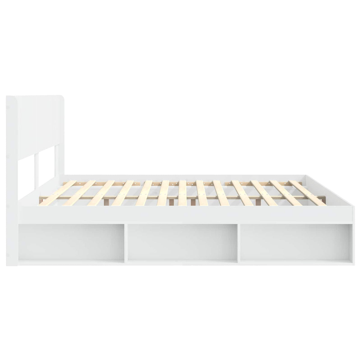 Bed Frame with Storage and Headboard 2 pcs Length 200 cm Width 200 cm White