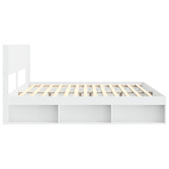 Bed Frame with Storage and Headboard 2 pcs Length 200 cm Width 200 cm White