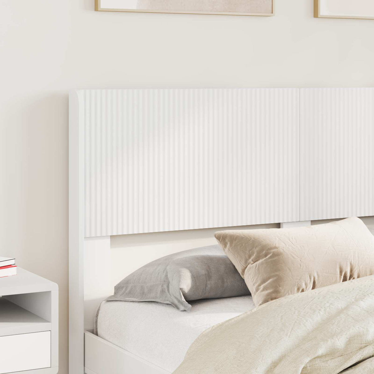 Bed Frame with Storage and Headboard 160 x 200 cm White