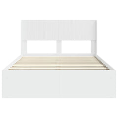 Bed Frame with Storage and Headboard 160 x 200 cm White