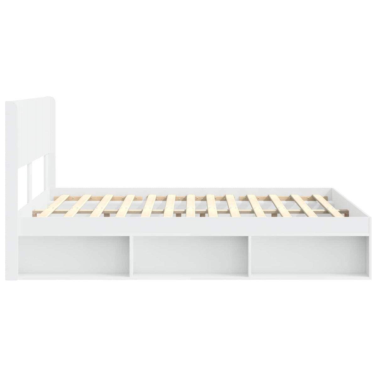 Bed Frame with Storage and Headboard 160 x 200 cm White