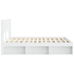 Bed Frame with Storage and Headboard 160 x 200 cm White