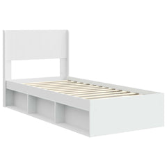 Bed Frame with Storage and Headboard 90 x 200 cm White