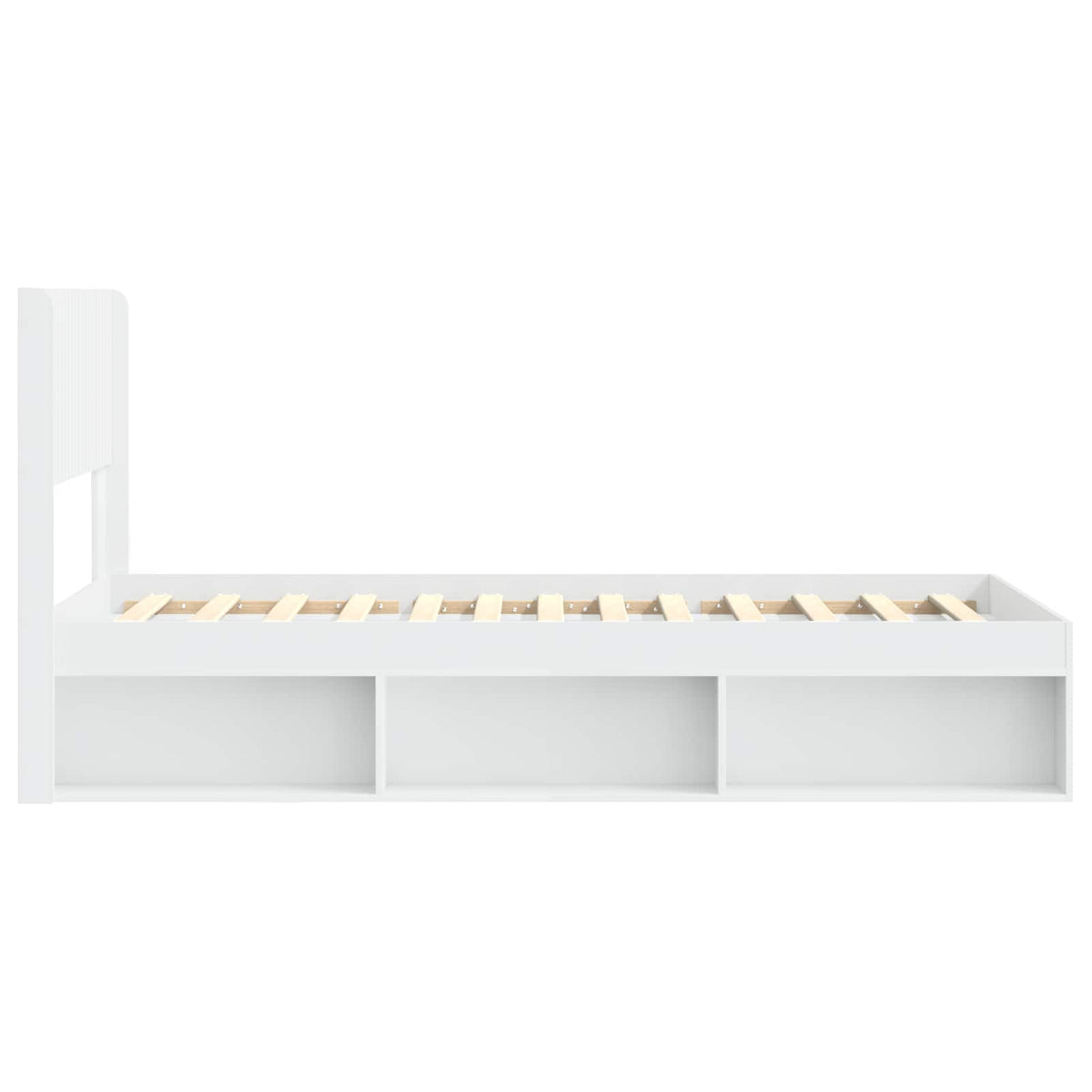 Bed Frame with Storage and Headboard 90 x 200 cm White