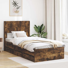 Bed Frame Storage Headboard Length Smoked oak