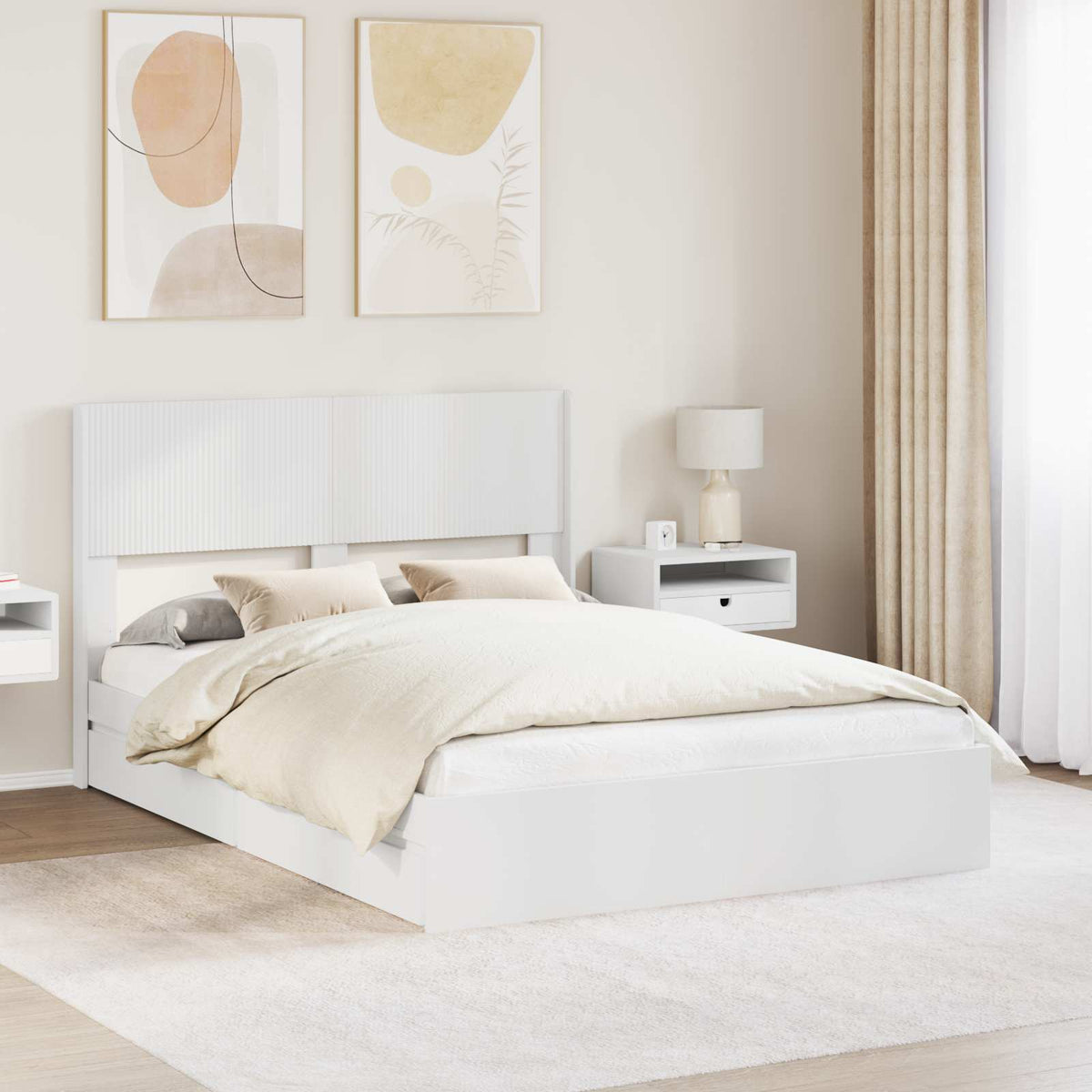 Bed Frame Storage Headboard Length White