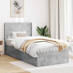 Bed Frame Storage Headboard Length Concrete Grey