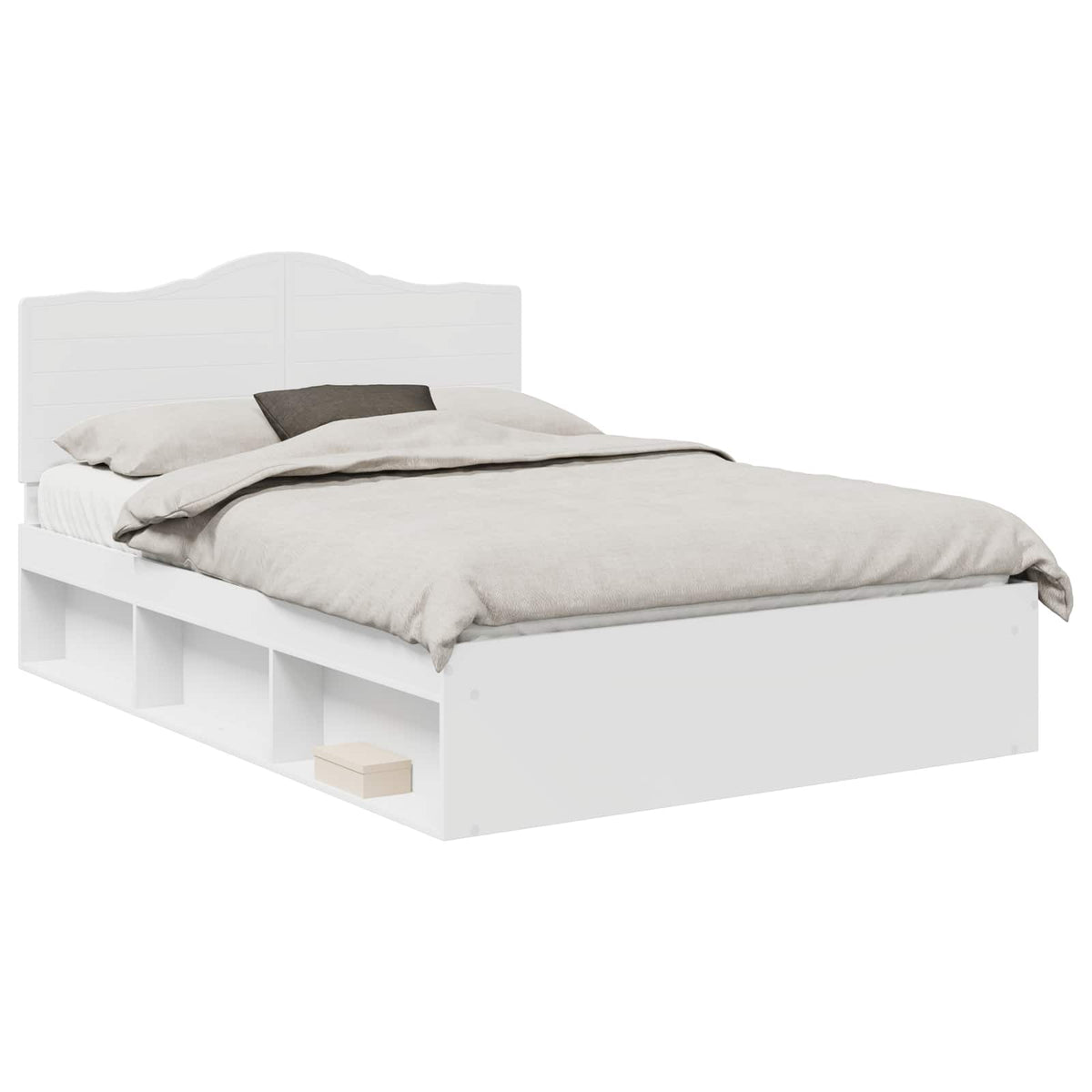 Bed Frame Solid Pine Wood White