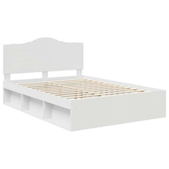 Bed Frame Solid Pine Wood White