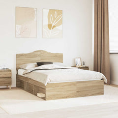 Bed Frame Solid Pine Wood Sonoma oak