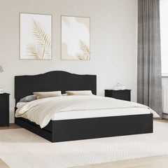 Bed Frame with Drawer Engineer Wood Length 200 cm Black 180 cm