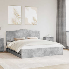Bed Frame Drawer Engineer Wood Length Concrete Grey