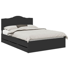 Bed Frame with Drawer Engineer Wood Length 200 cm Black 160 cm