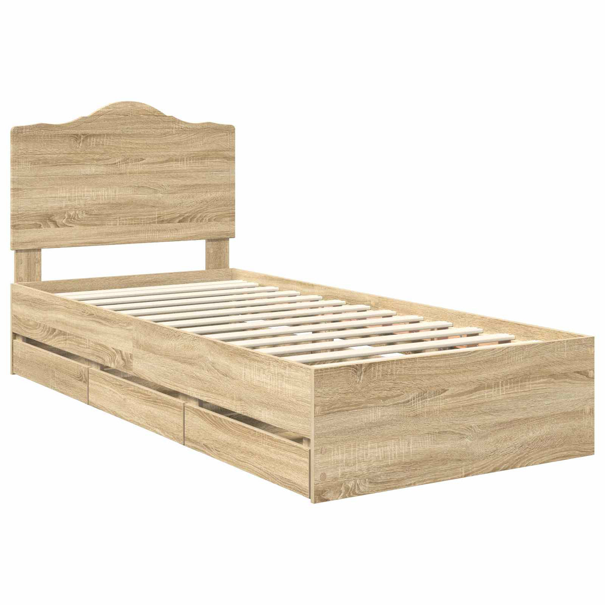 Bed Frame Drawer Engineer Wood Sonoma oak