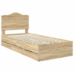 Bed Frame Drawer Engineer Wood Sonoma oak