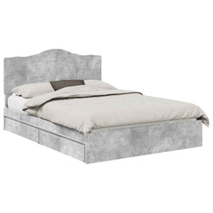 Storage Bed Engineered Wood Length 200 cm Concrete Grey 150 cm