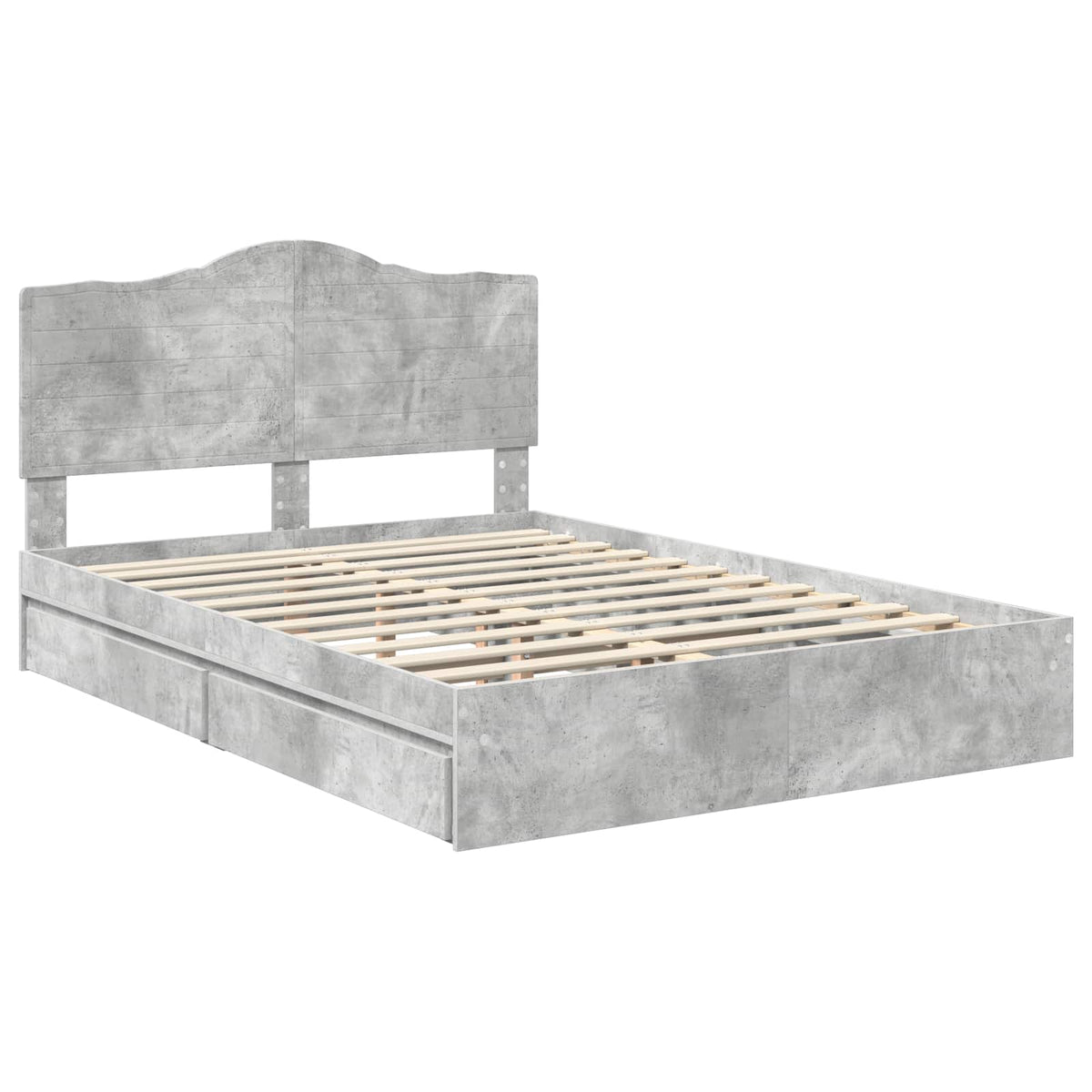 Storage Bed Engineered Wood Length 200 cm Concrete Grey 150 cm