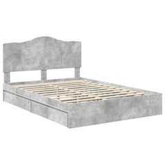 Storage Bed Engineered Wood Length 200 cm Concrete Grey 150 cm
