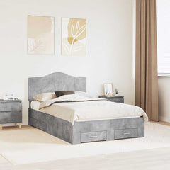 Bed Frame Engineered Wood Concrete grey