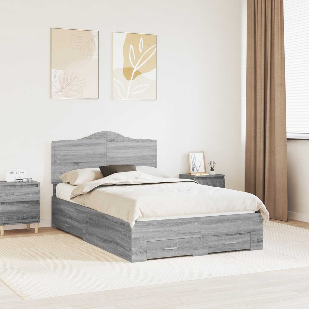Bed Frame Engineered Wood Grey sonoma