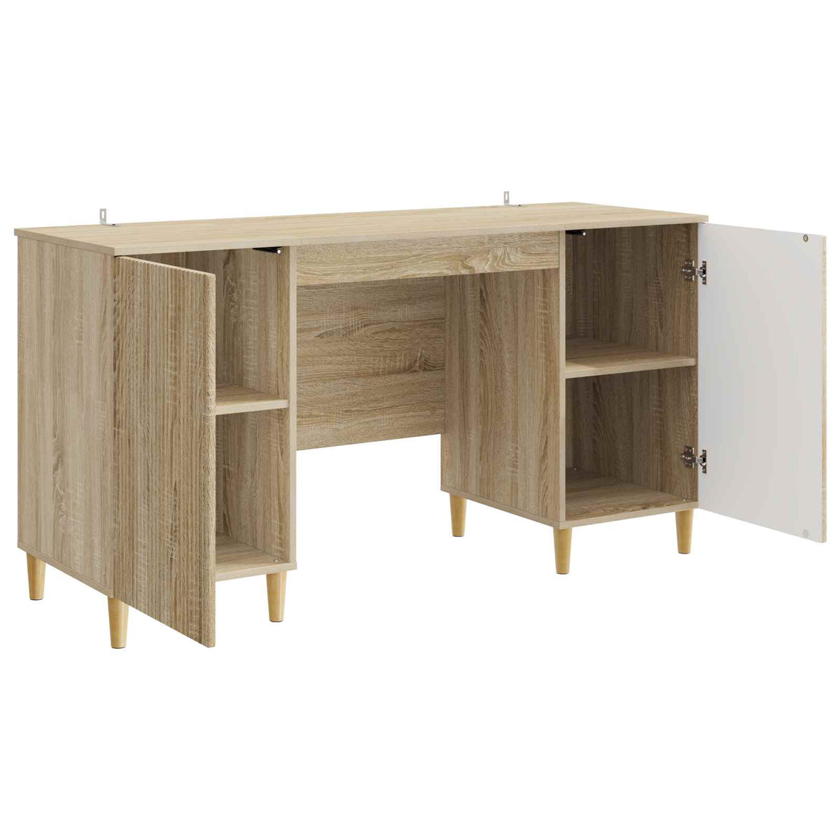 Desk with Shelf 142.5 x 50 x 75 cm Engineered Wood Sonoma oak
