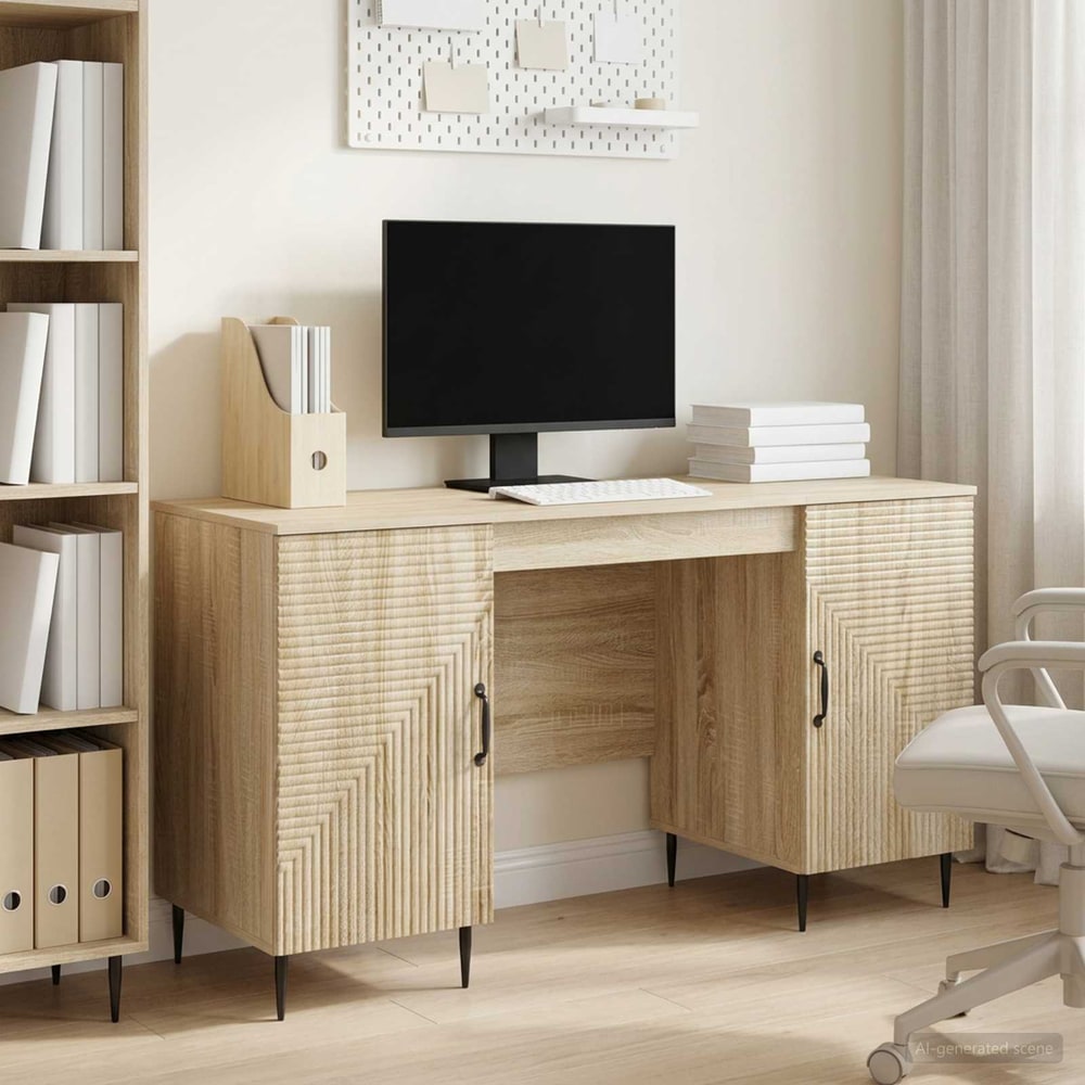 Desk 142.5 x 50 x 75 cm Engineered Wood Sonoma oak