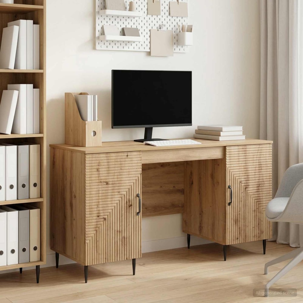 Desk 142.5 x 50 x 75 cm Engineered Wood Artisan oak
