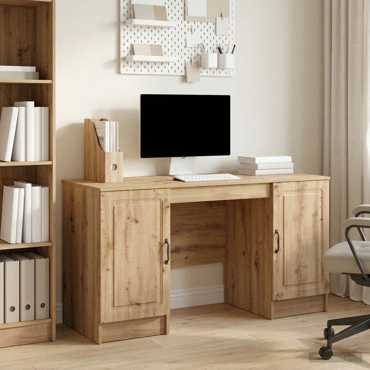 Desk 142.5 x 50 x 75 cm Engineered Wood Artisan oak