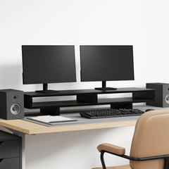 vidaXL Monitor Stand Black 100 x 27 x 15 cm Engineered Wood 1