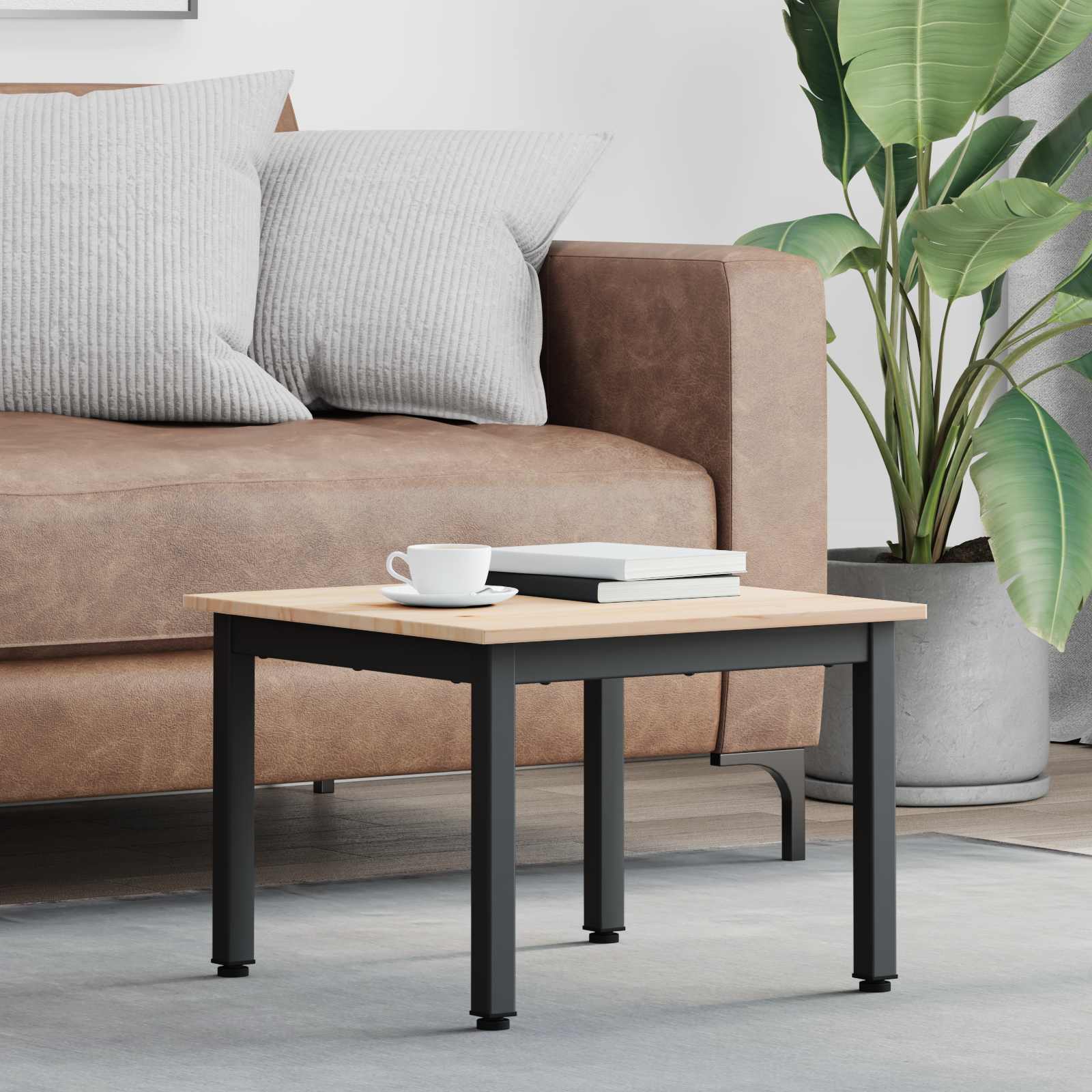 vidaXL Coffee Table Natural 50 x 50 x 36 cm Solid Pine Wood 1