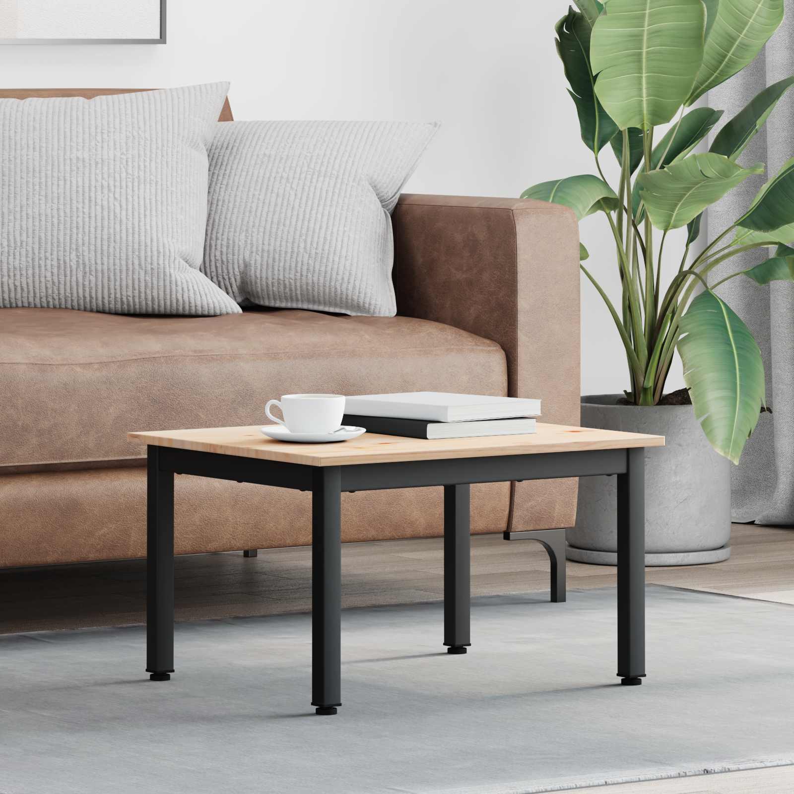 vidaXL Coffee Table Natural 60 x 50 x 36 cm Solid Pine Wood 1