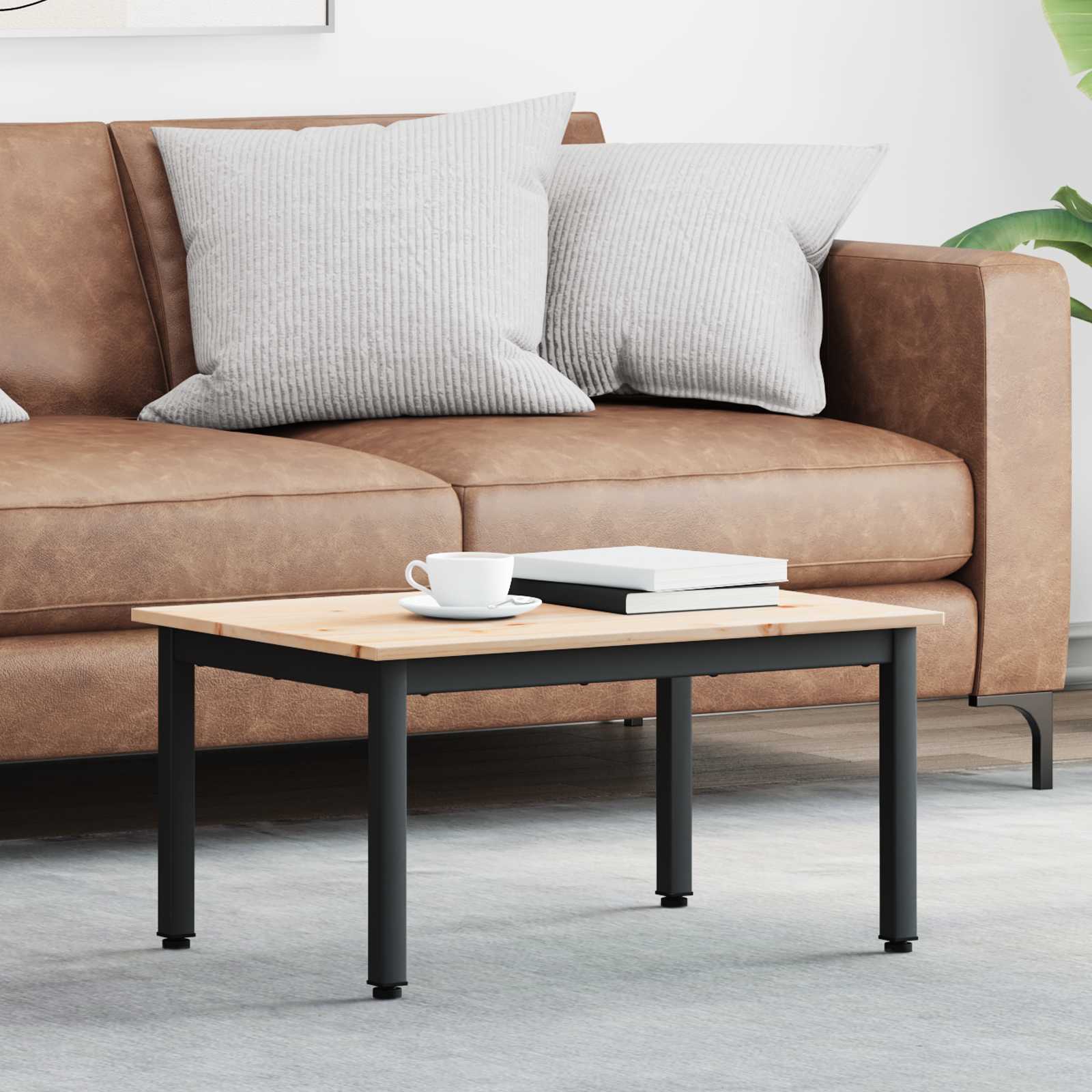 vidaXL Coffee Table Natural 70 x 50 x 36 cm Solid Pine Wood 1