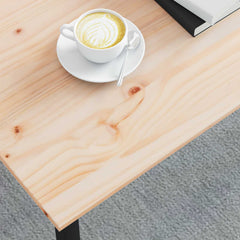 vidaXL Coffee Table Natural 70 x 50 x 36 cm Solid Pine Wood 4