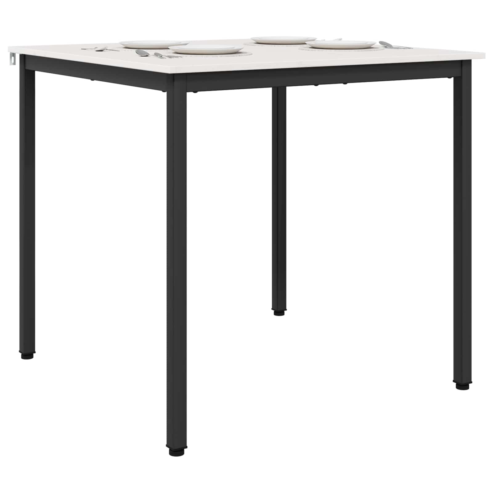 vidaXL Dining Table White 80 x 80 x 75 cm Solid Pine Wood 3