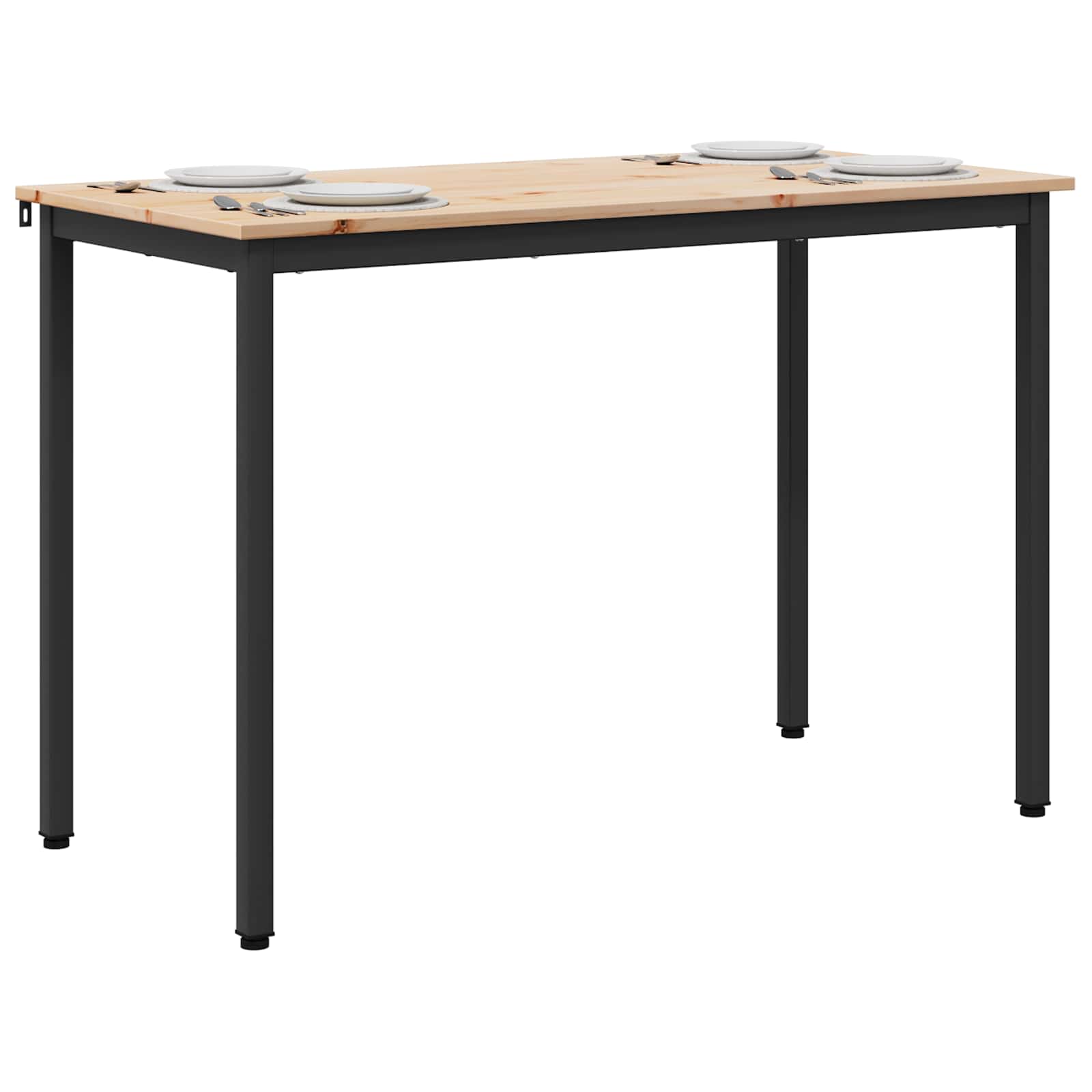 vidaXL Dining Table Natural 110 x 55 x 75 cm Solid Pine Wood 3