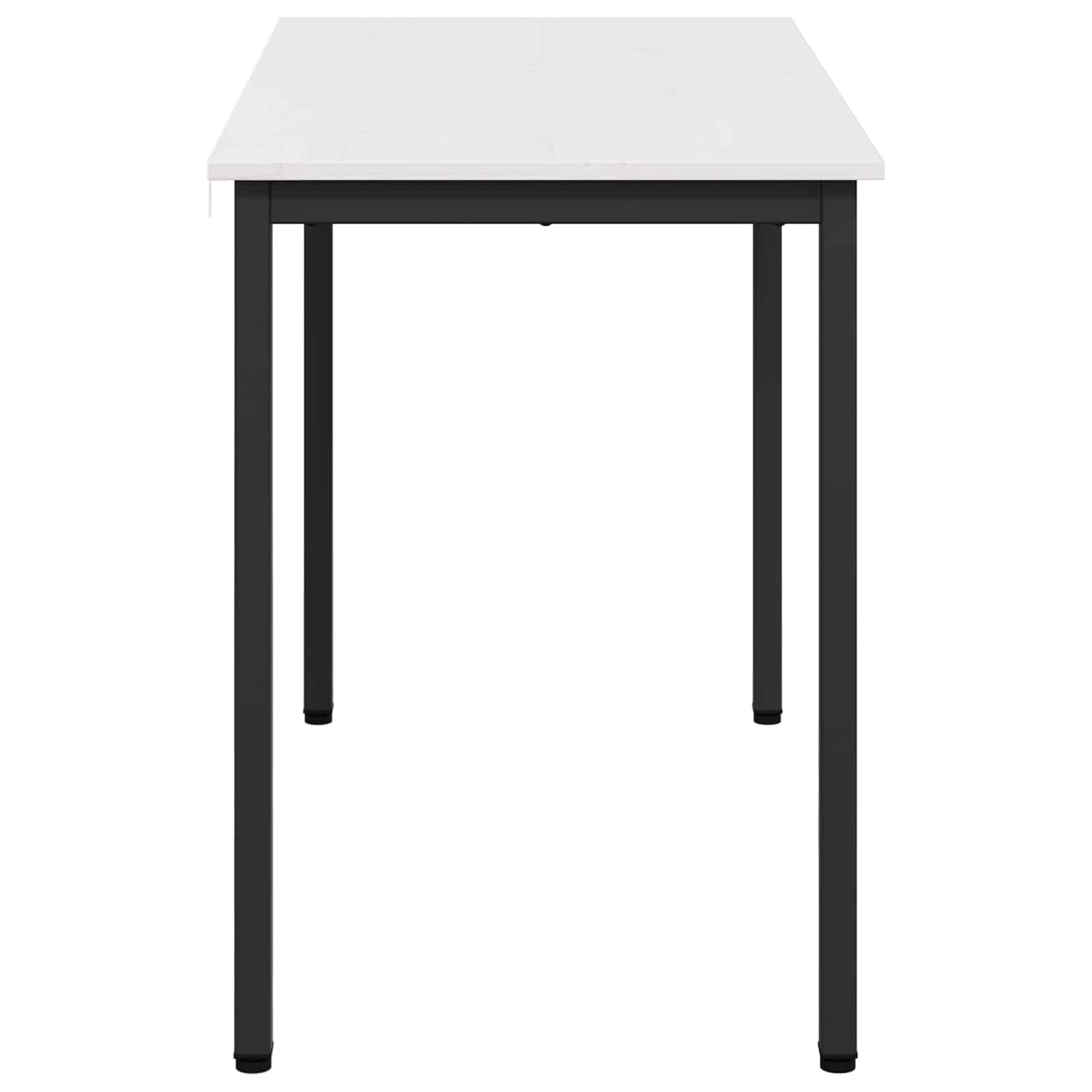 vidaXL Dining Table White 110 x 55 x 75 cm Solid Pine Wood 6