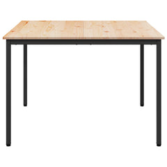 vidaXL Dining Table Natural 110 x 110 x 75 cm Solid Pine Wood 5