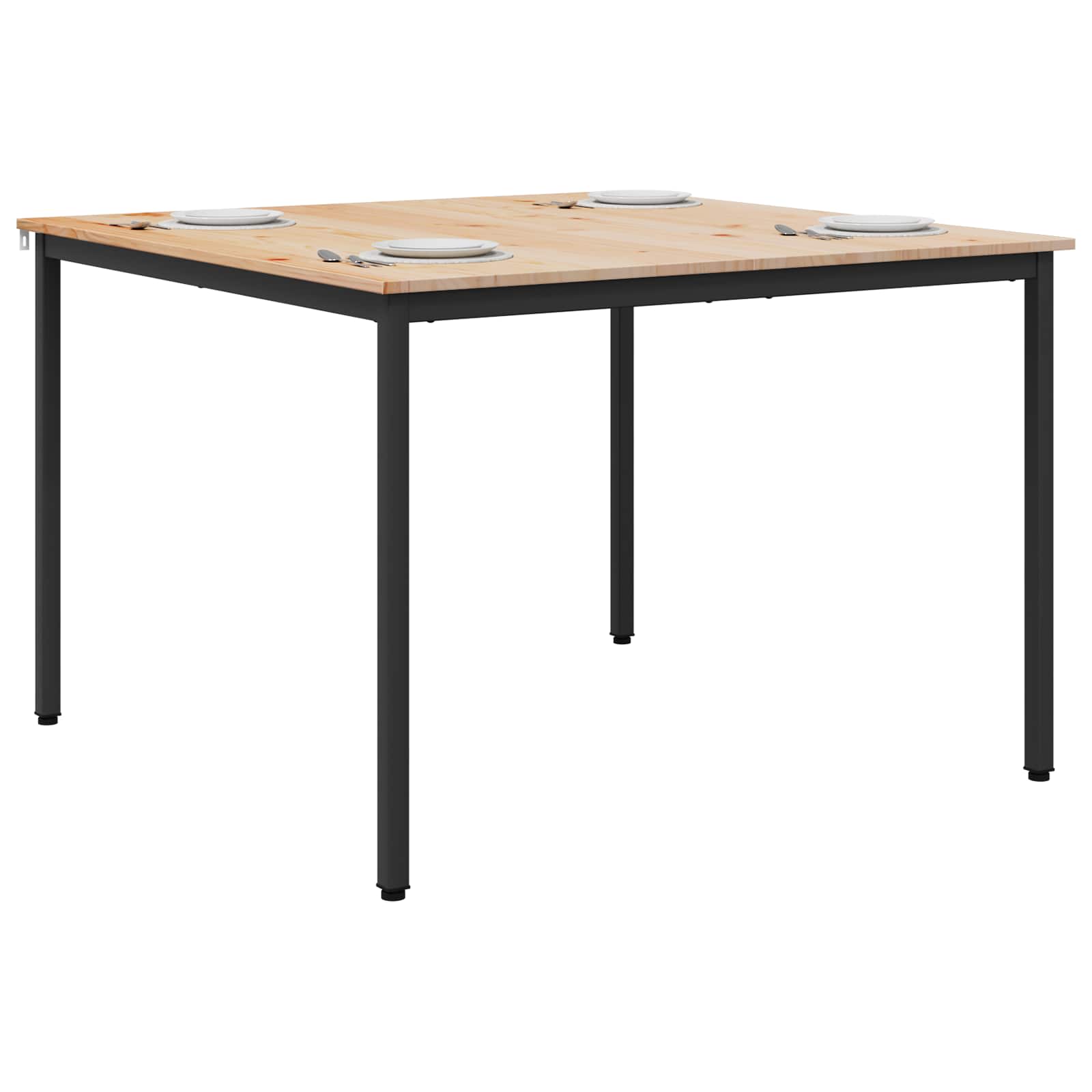 vidaXL Dining Table Natural 110 x 110 x 75 cm Solid Pine Wood 3