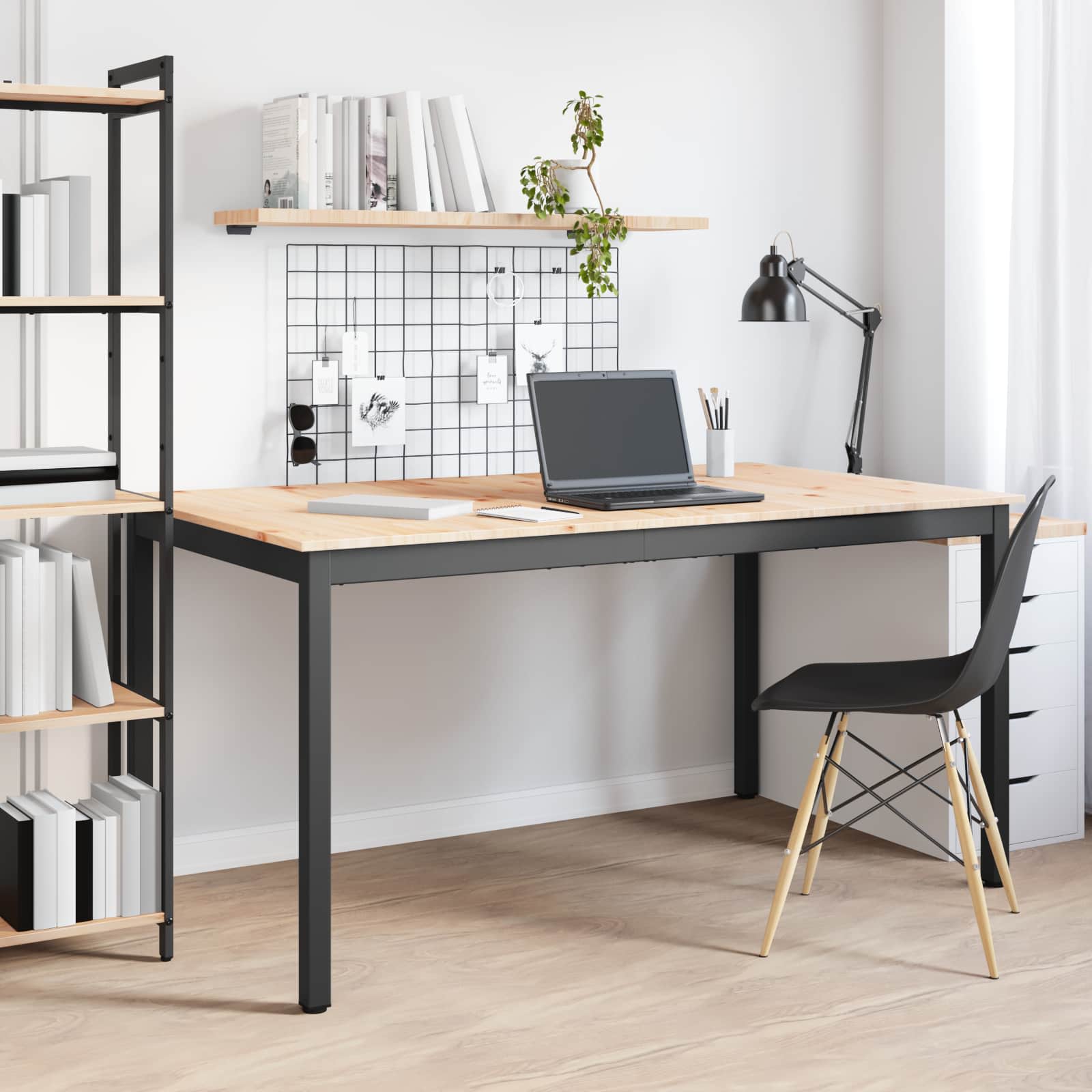 vidaXL Dining Table Natural 150 x 90 x 75 cm Solid Pine Wood 4