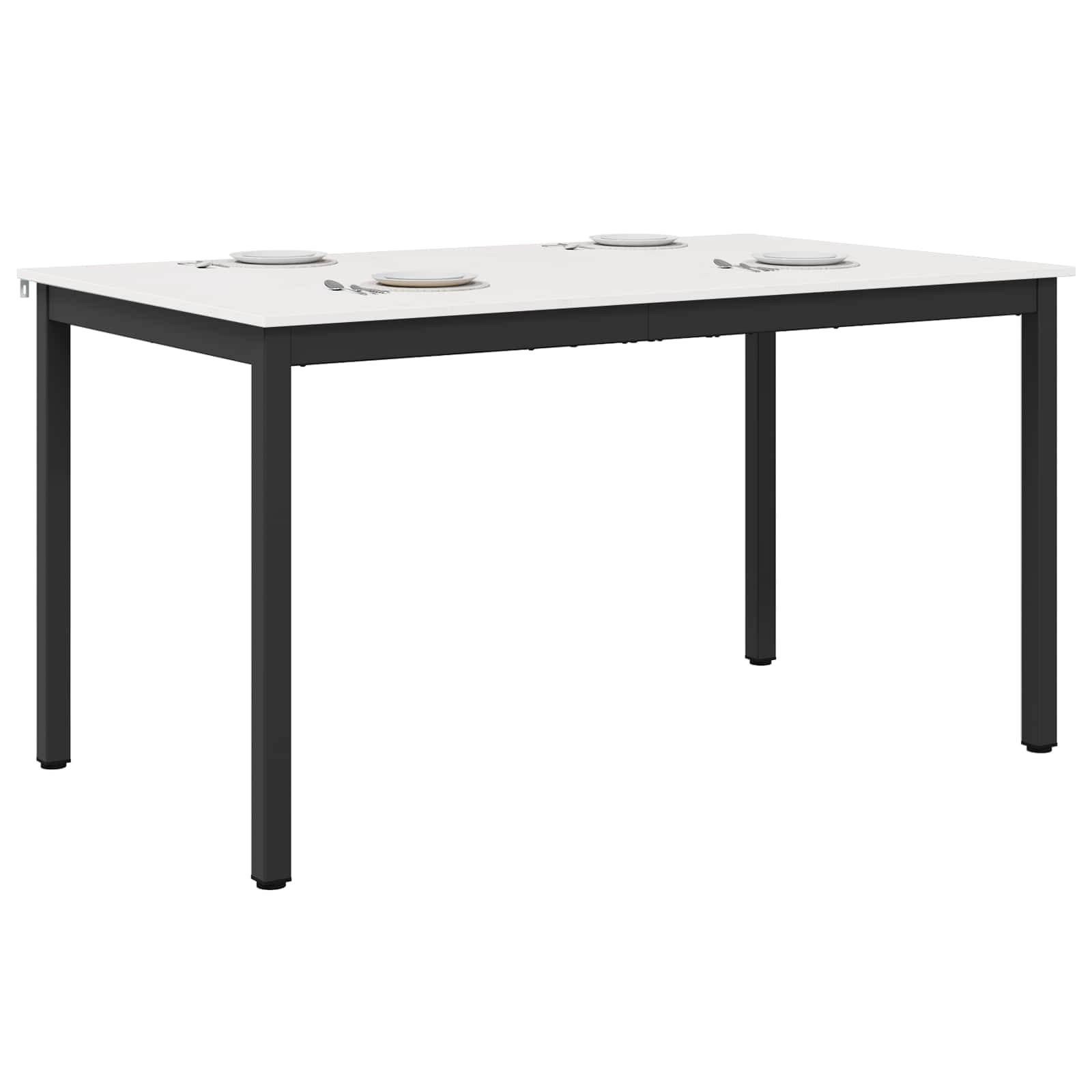 vidaXL Dining Table White 150 x 90 x 75 cm Solid Pine Wood 3