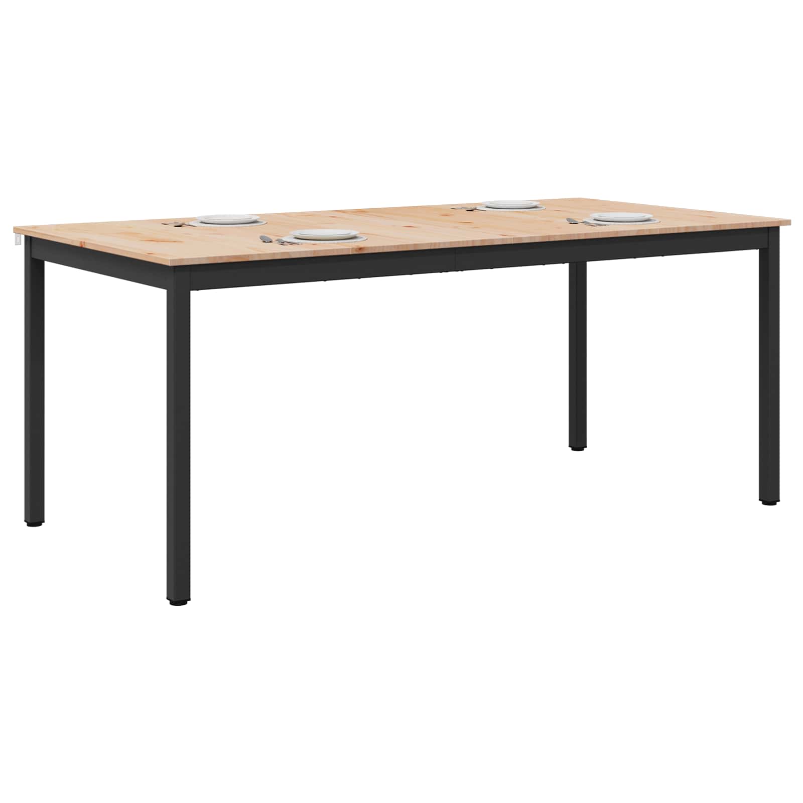 vidaXL Dining Table Natural 180 x 90 x 75 cm Solid Pine Wood 3